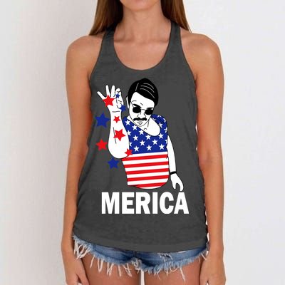 USA Salt Bae Merica Women's Knotted Racerback Tank