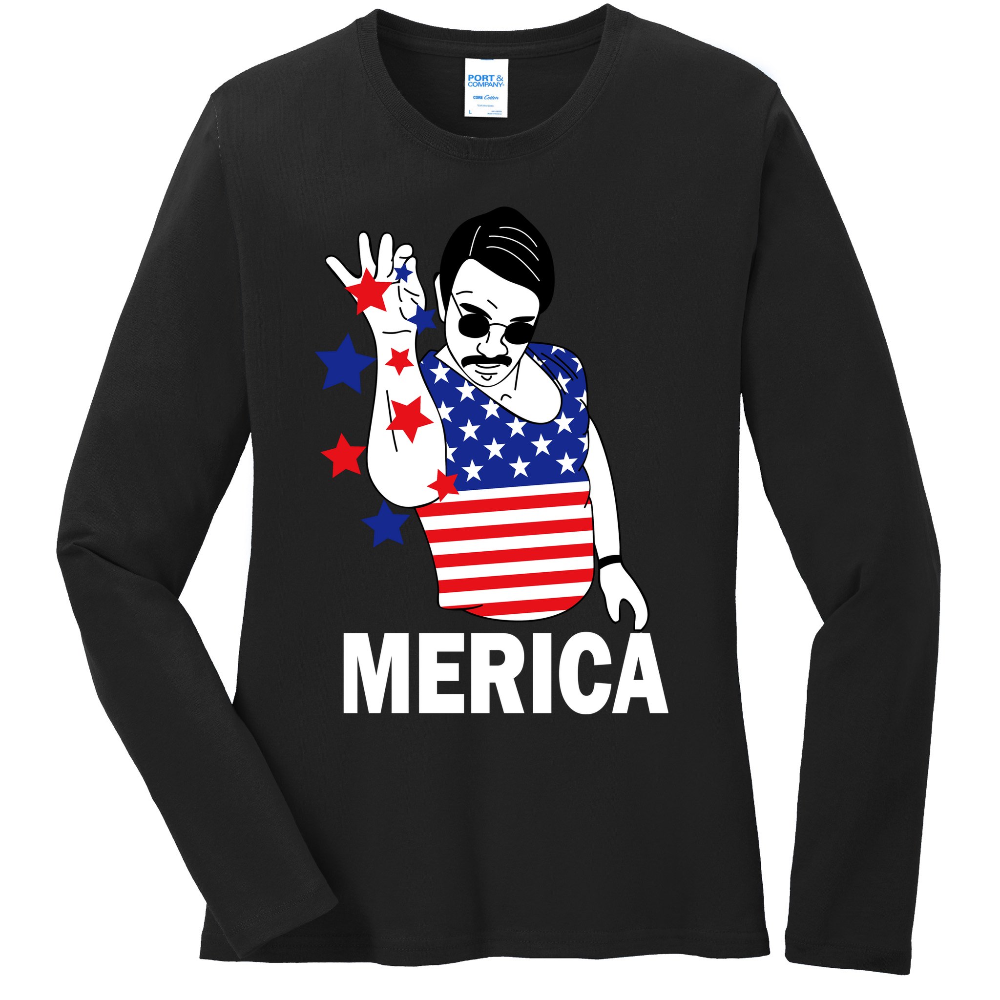 USA Salt Bae Merica Ladies Long Sleeve Shirt