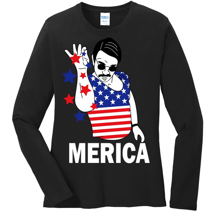 USA Salt Bae Merica Ladies Long Sleeve Shirt