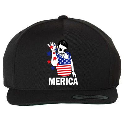 USA Salt Bae Merica Wool Snapback Cap