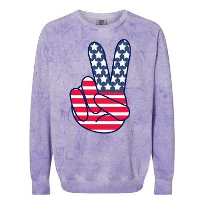 USA Simple Peace Sign Colorblast Crewneck Sweatshirt