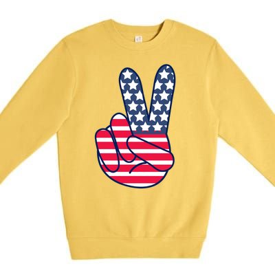 USA Simple Peace Sign Premium Crewneck Sweatshirt