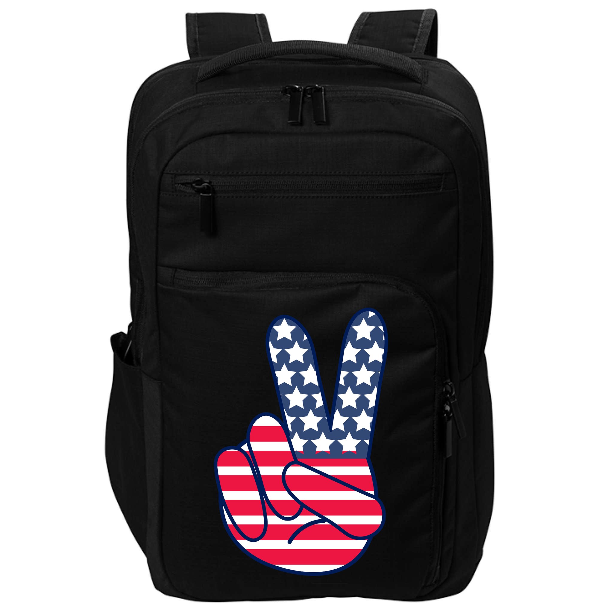 USA Simple Peace Sign Impact Tech Backpack