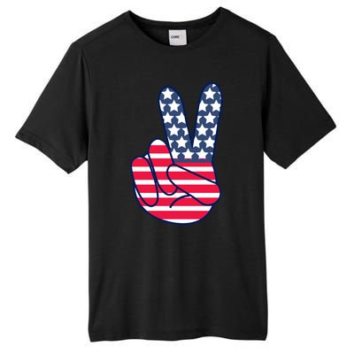 USA Simple Peace Sign Tall Fusion ChromaSoft Performance T-Shirt