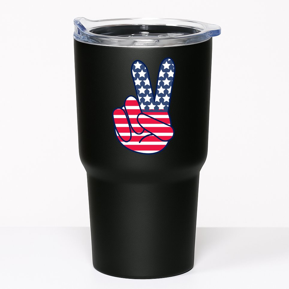 USA Simple Peace Sign Tumbler