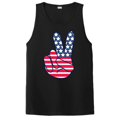 USA Simple Peace Sign PosiCharge Competitor Tank