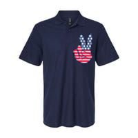 USA Simple Peace Sign Softstyle Adult Sport Polo