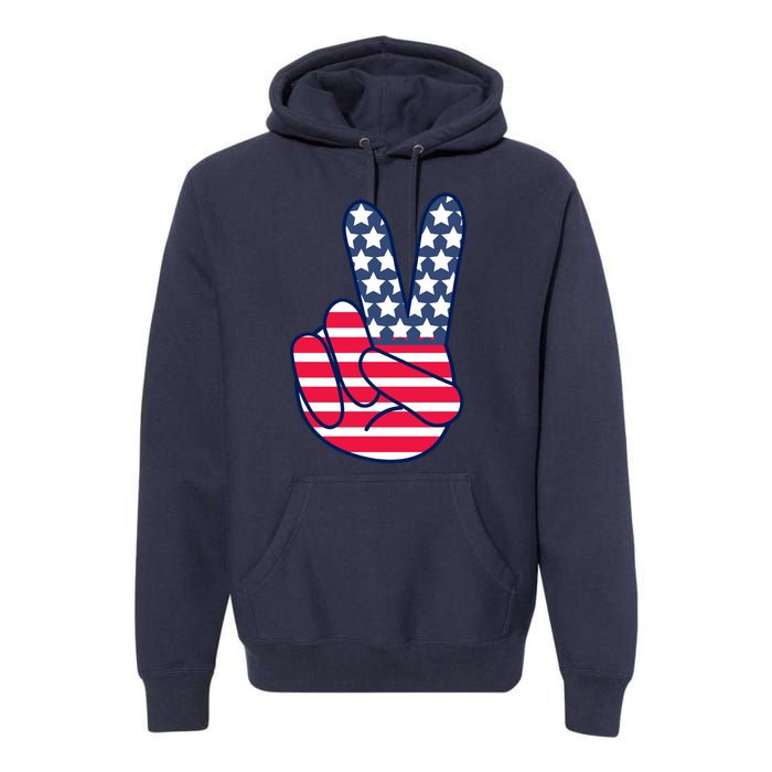 USA Simple Peace Sign Premium Hoodie