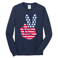 USA Simple Peace Sign Tall Long Sleeve T-Shirt