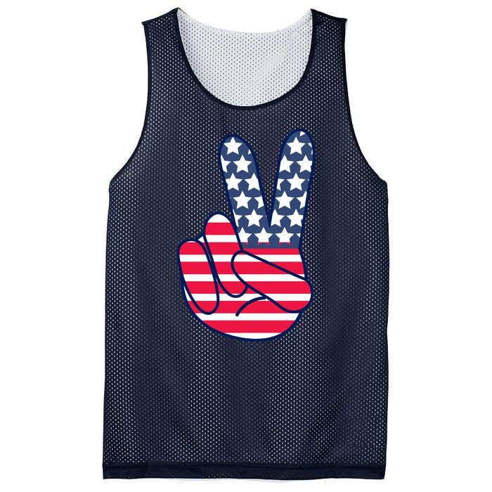 USA Simple Peace Sign Mesh Reversible Basketball Jersey Tank