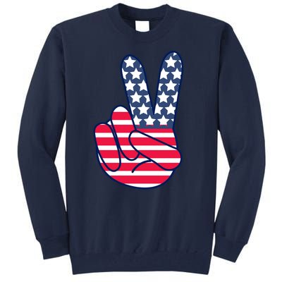 USA Simple Peace Sign Tall Sweatshirt