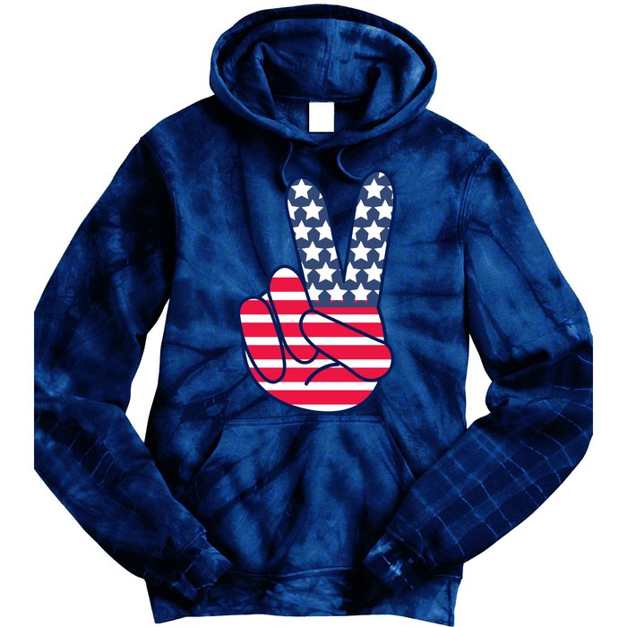 USA Simple Peace Sign Tie Dye Hoodie