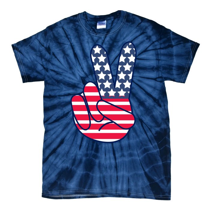 USA Simple Peace Sign Tie-Dye T-Shirt