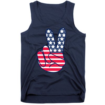 USA Simple Peace Sign Tank Top