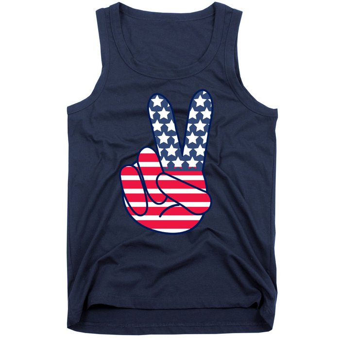 USA Simple Peace Sign Tank Top