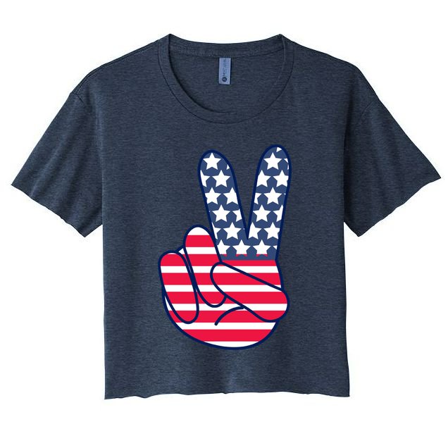 USA Simple Peace Sign Crop Top