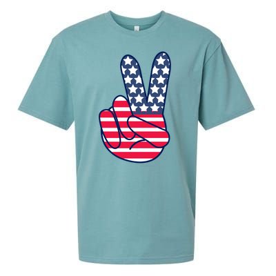 USA Simple Peace Sign Sueded Cloud Jersey T-Shirt