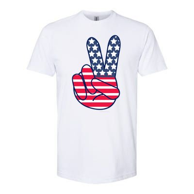 USA Simple Peace Sign Softstyle CVC T-Shirt