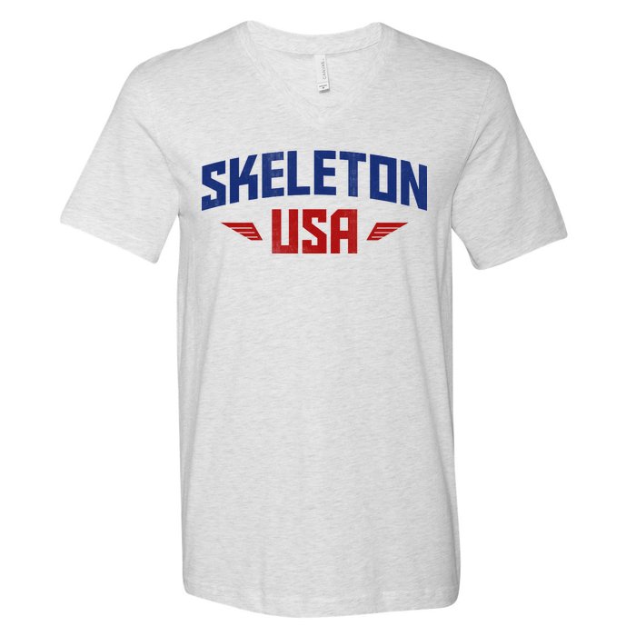 USA Skeleton Team V-Neck T-Shirt