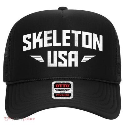 USA Skeleton Team High Crown Mesh Back Trucker Hat