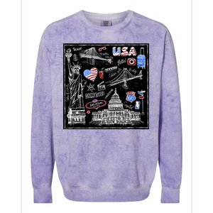 USA Sketch Colorblast Crewneck Sweatshirt