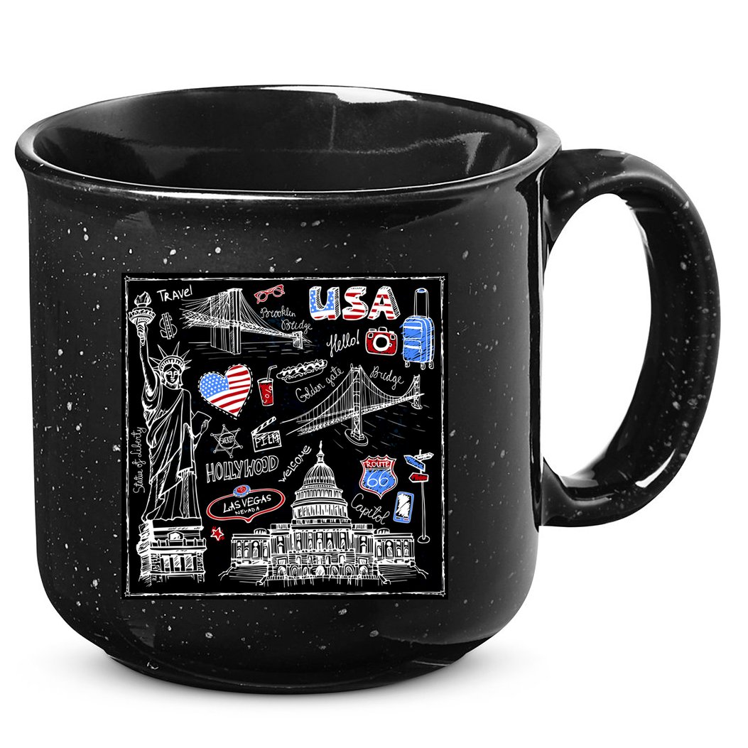USA Sketch 15oz Campfire Ceramic Mug