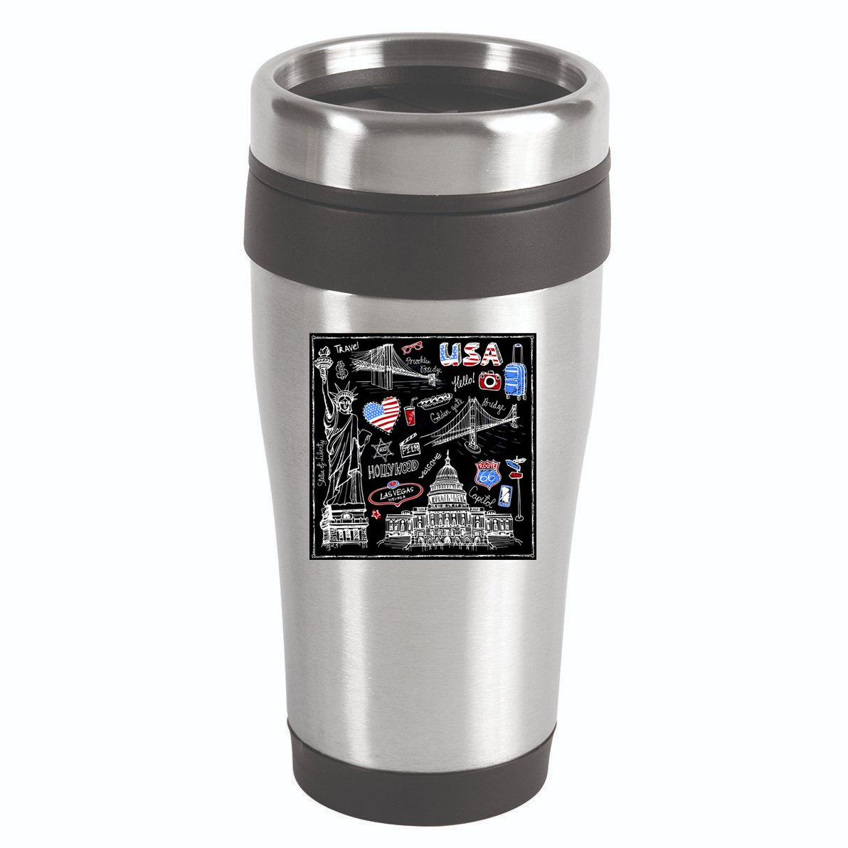 USA Sketch 16oz Travel Tumbler