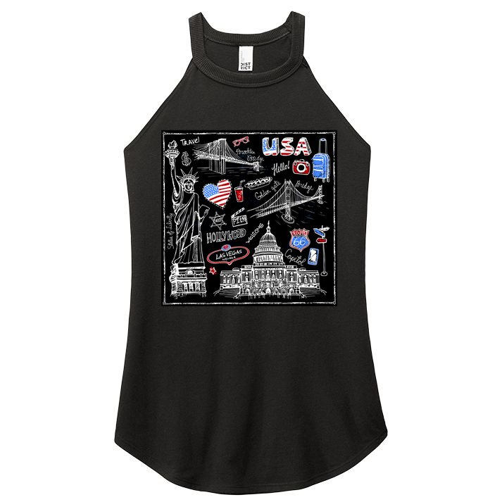 USA Sketch Women's Perfect Tri Rocker Tank