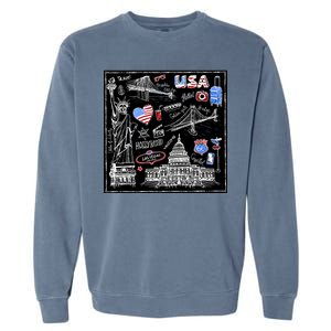 USA Sketch Garment-Dyed Sweatshirt