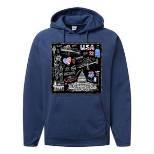 USA Sketch Performance Fleece Hoodie