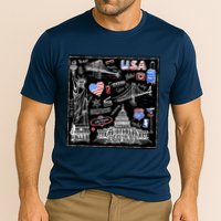 USA Sketch Cooling Performance Crew T-Shirt