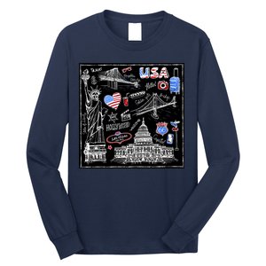 USA Sketch Long Sleeve Shirt