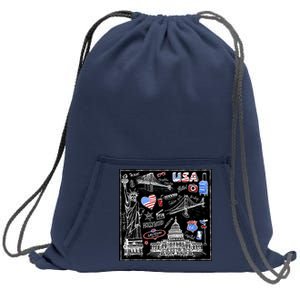 USA Sketch Sweatshirt Cinch Pack Bag