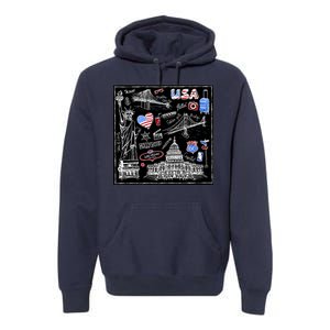 USA Sketch Premium Hoodie