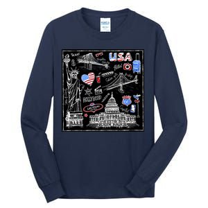 USA Sketch Tall Long Sleeve T-Shirt