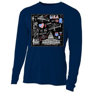 USA Sketch Cooling Performance Long Sleeve Crew