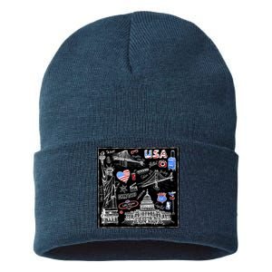 USA Sketch Sustainable Knit Beanie