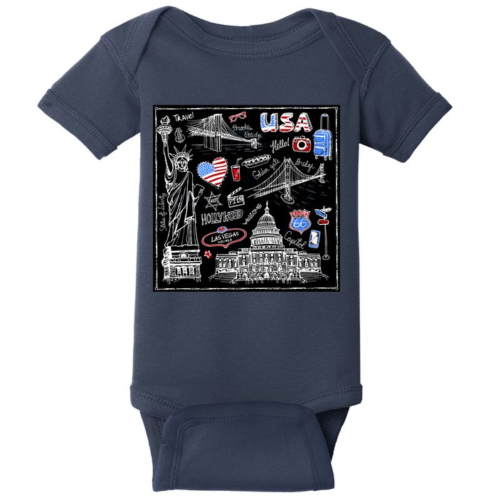 USA Sketch Baby Bodysuit