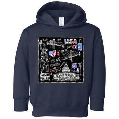USA Sketch Toddler Hoodie