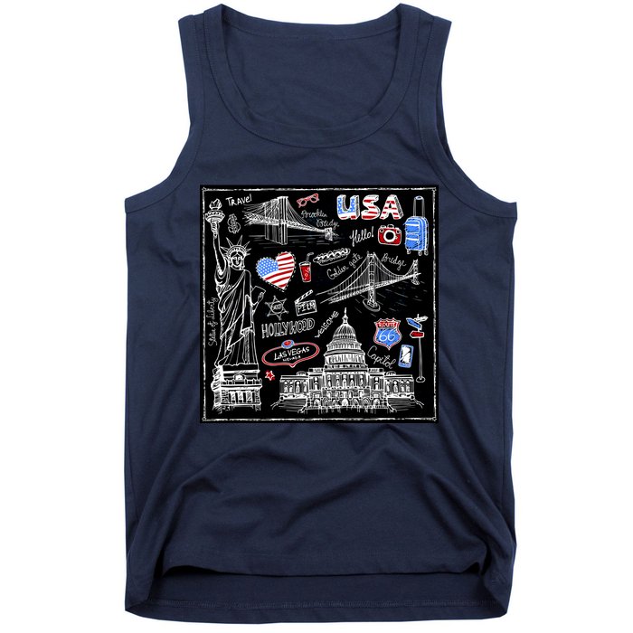USA Sketch Tank Top