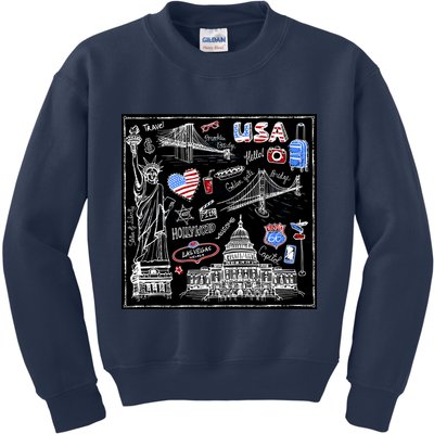 USA Sketch Kids Sweatshirt