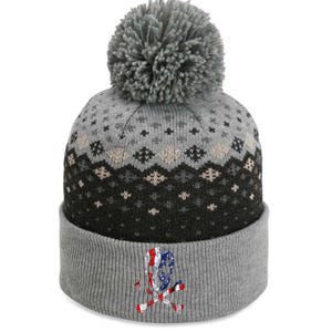 USA Skull Crossbone  The Baniff Cuffed Pom Beanie