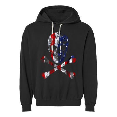 USA Skull Crossbone  Garment-Dyed Fleece Hoodie
