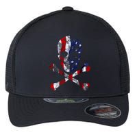 USA Skull Crossbone  Flexfit Unipanel Trucker Cap