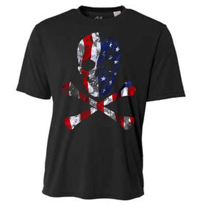 USA Skull Crossbone  Cooling Performance Crew T-Shirt