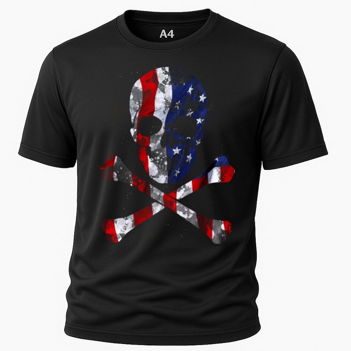 USA Skull Crossbone  Cooling Performance Crew T-Shirt