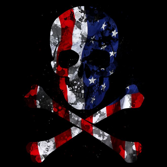 USA Skull Crossbone  Cooling Performance Crew T-Shirt