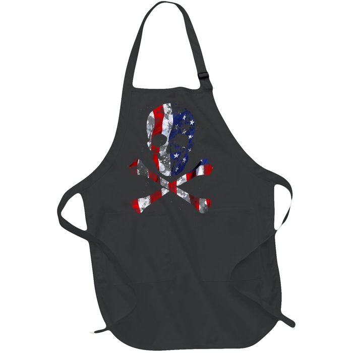 USA Skull Crossbone  Full-Length Apron With Pockets