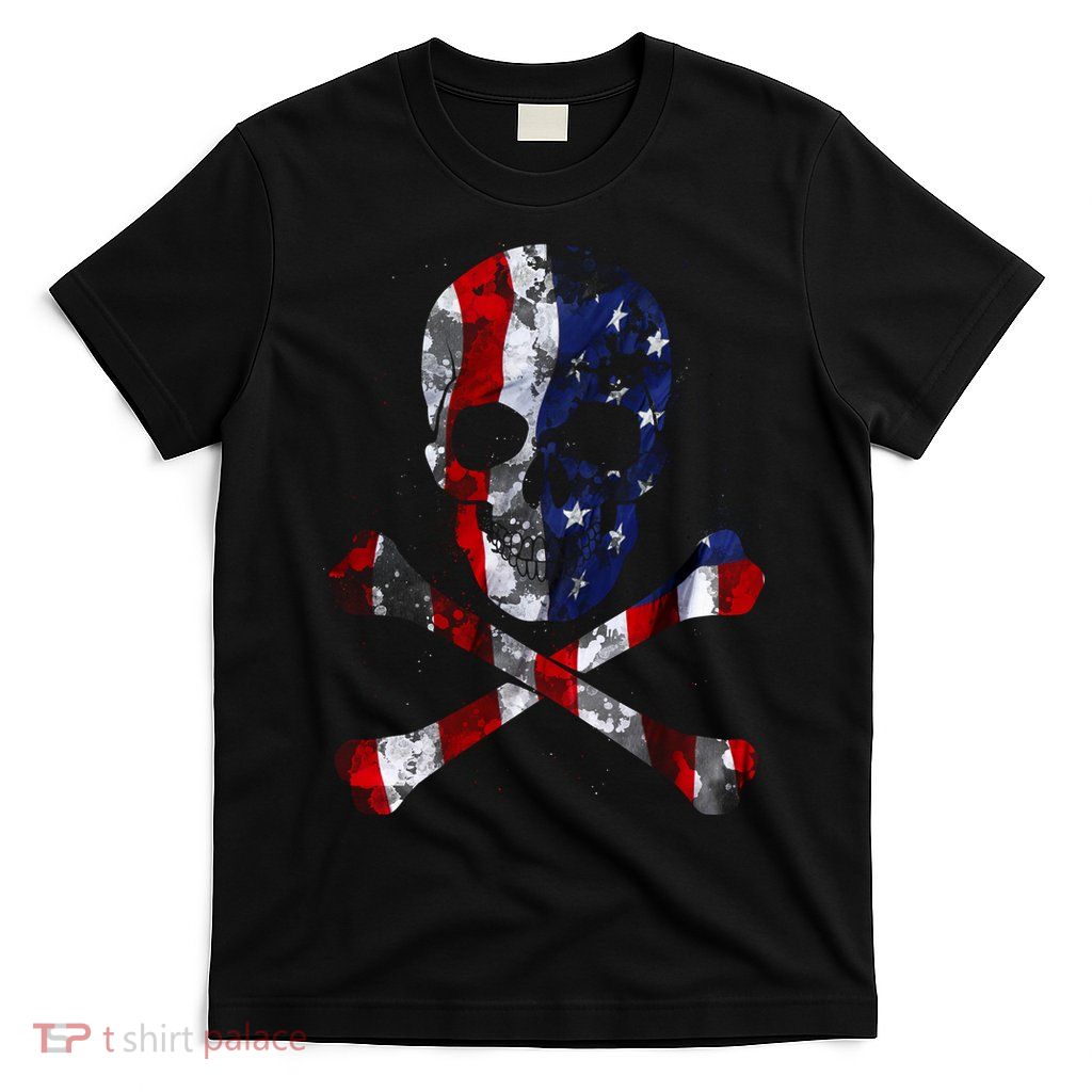 USA Skull Crossbone  T-Shirt