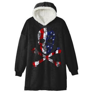 USA Skull Crossbone  Hooded Wearable Blanket